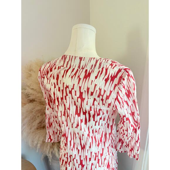 NWT Boden Toulon Tunic Top Womens Size 2 Red White Print Cotton Blouse - Picture 6 of 8